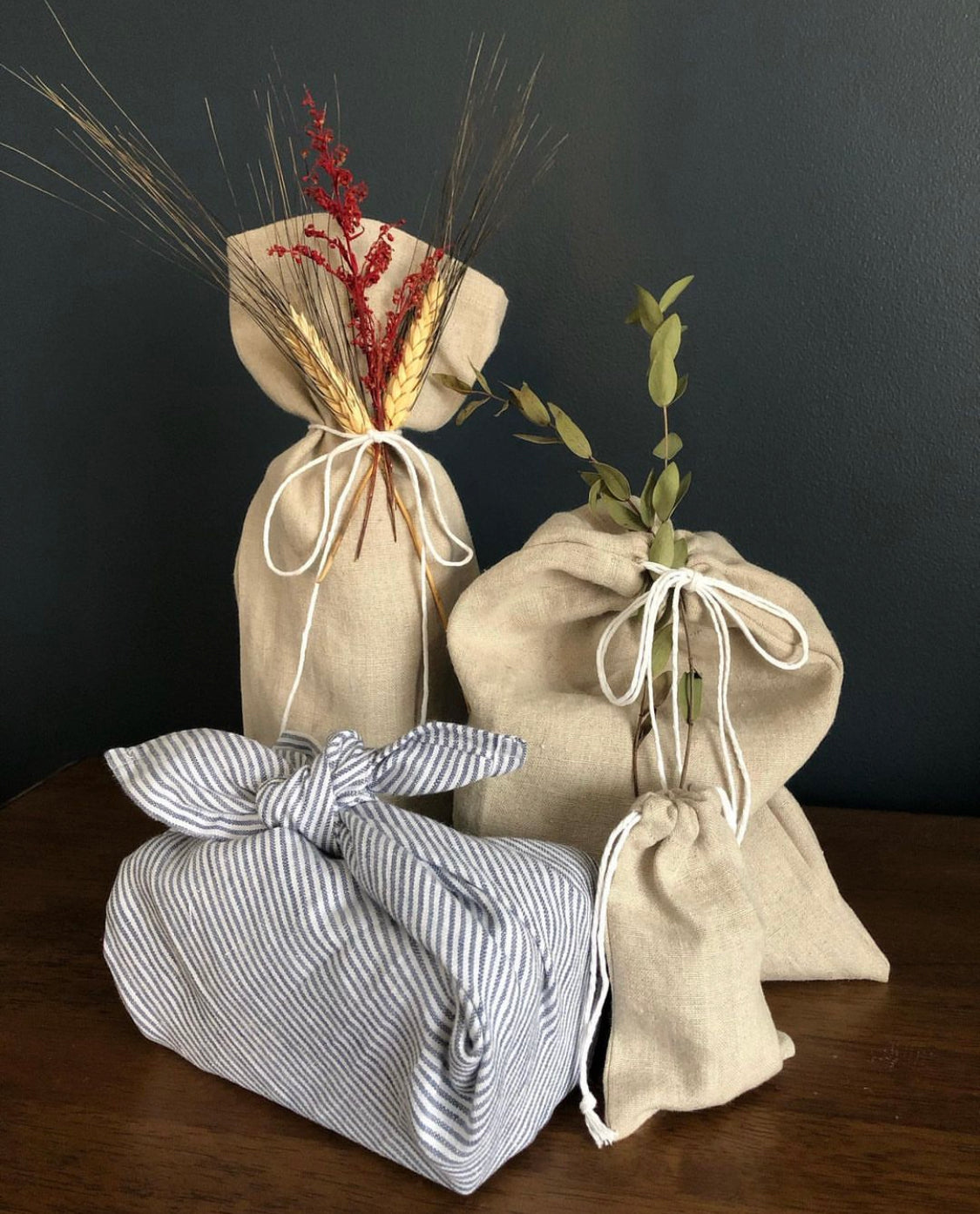 Locally Made Linen Gift Bags | options