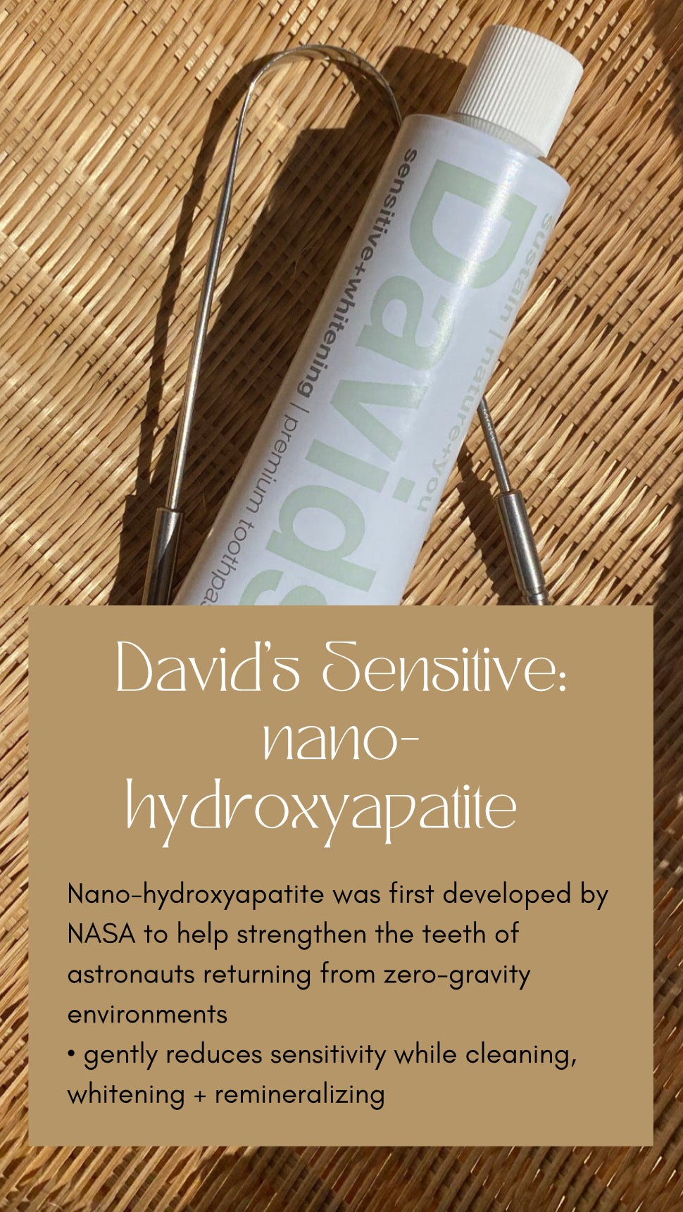 David's Sensitive/Whitening Nano-Hydroxyapatite Toothpaste | Metal Tube + Key