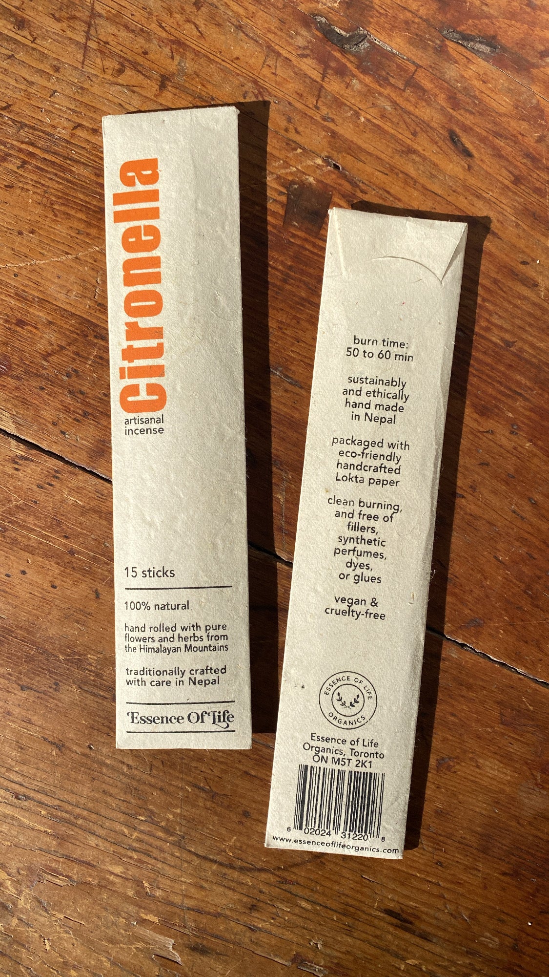 Citronella Non-Toxic Incense | Bug Deterrent