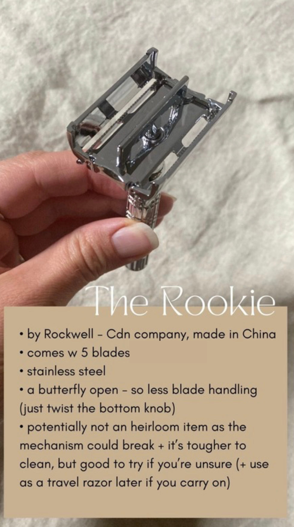 "The Rookie" Butterfly Safety Razor