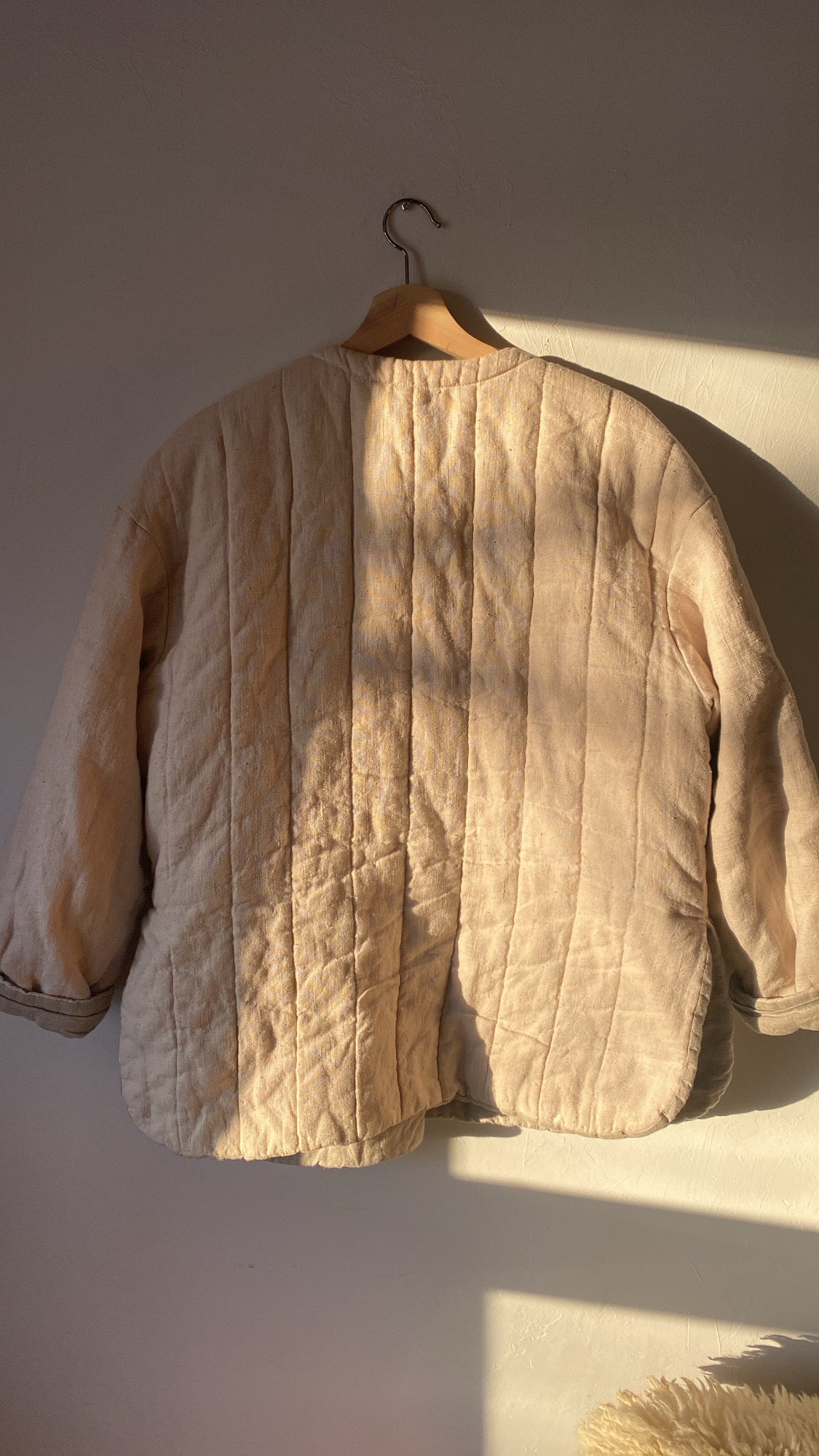 Vintage 111: Pure Raw Linen Handmade Coat