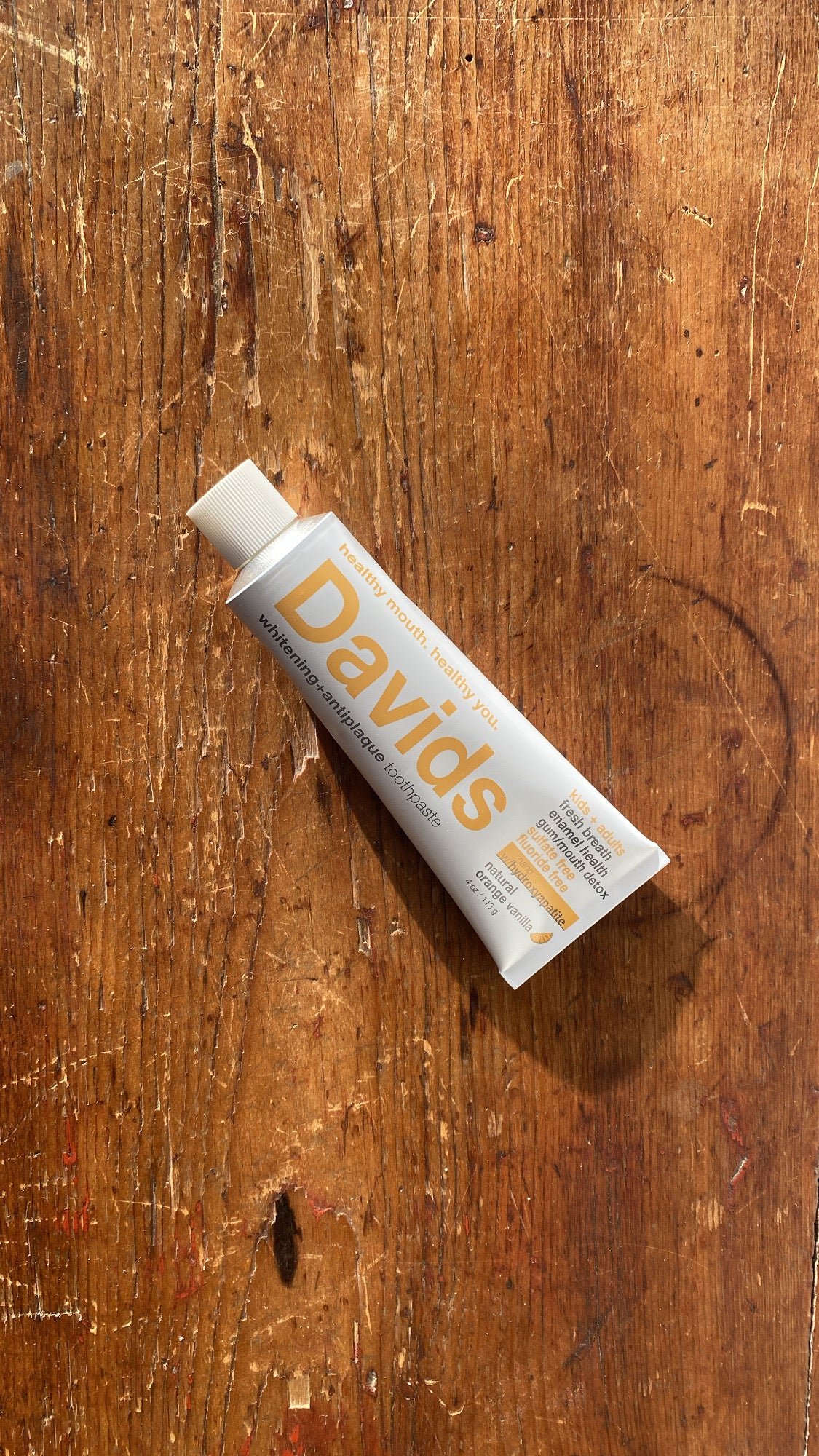 David's Nano-Hydroxyapatite Premium Toothpaste | Adults + Kids Orange Vanilla