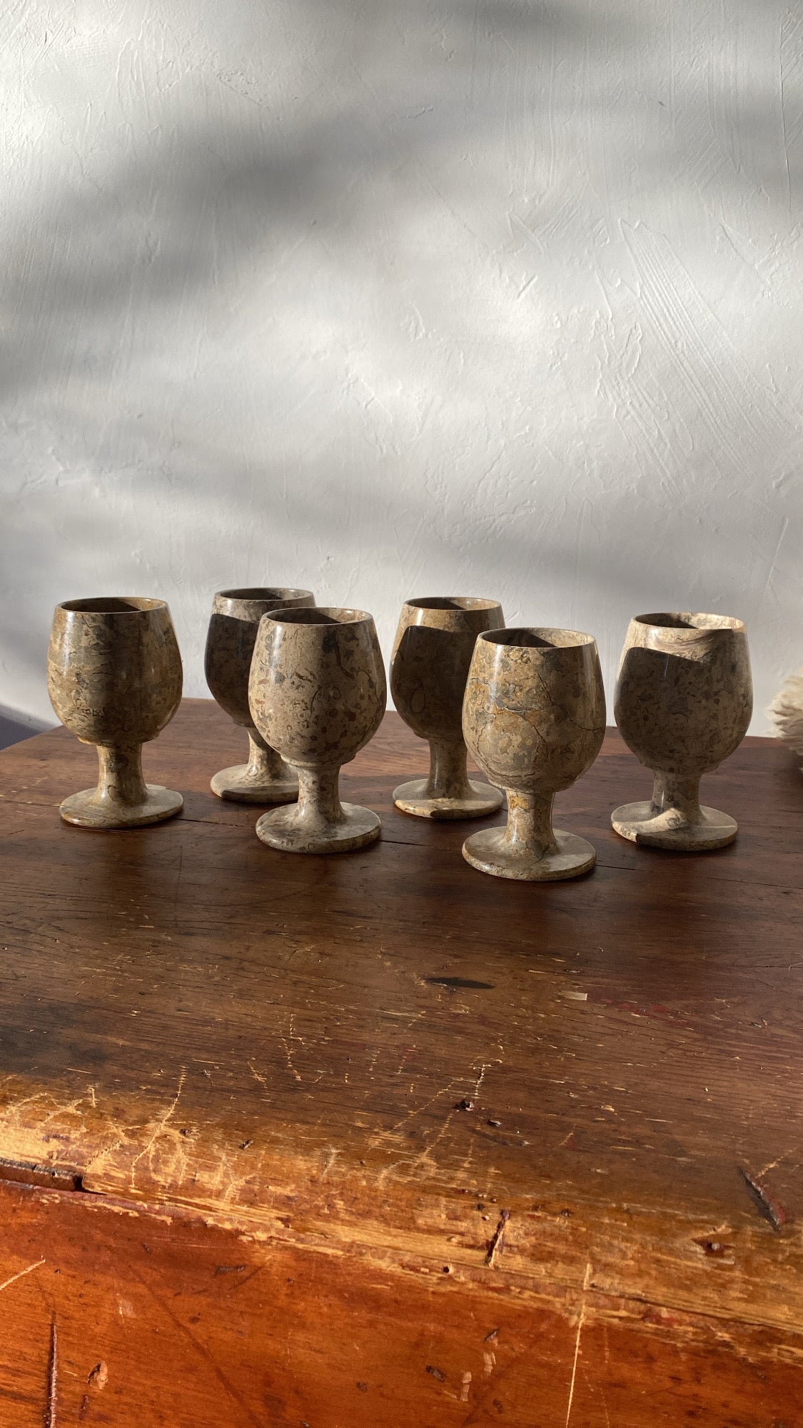 Vintage 176: Set of 6 Stone Goblets