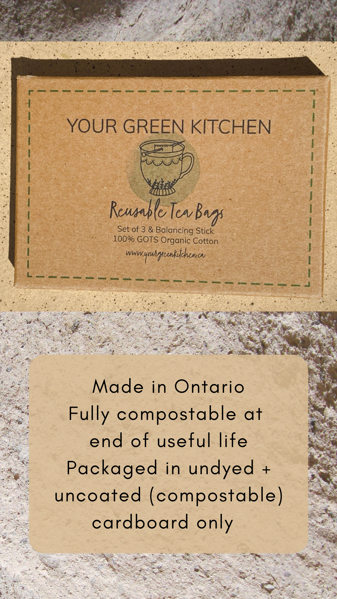 Reusable Organic GOTS Tea Bags | Set of 3