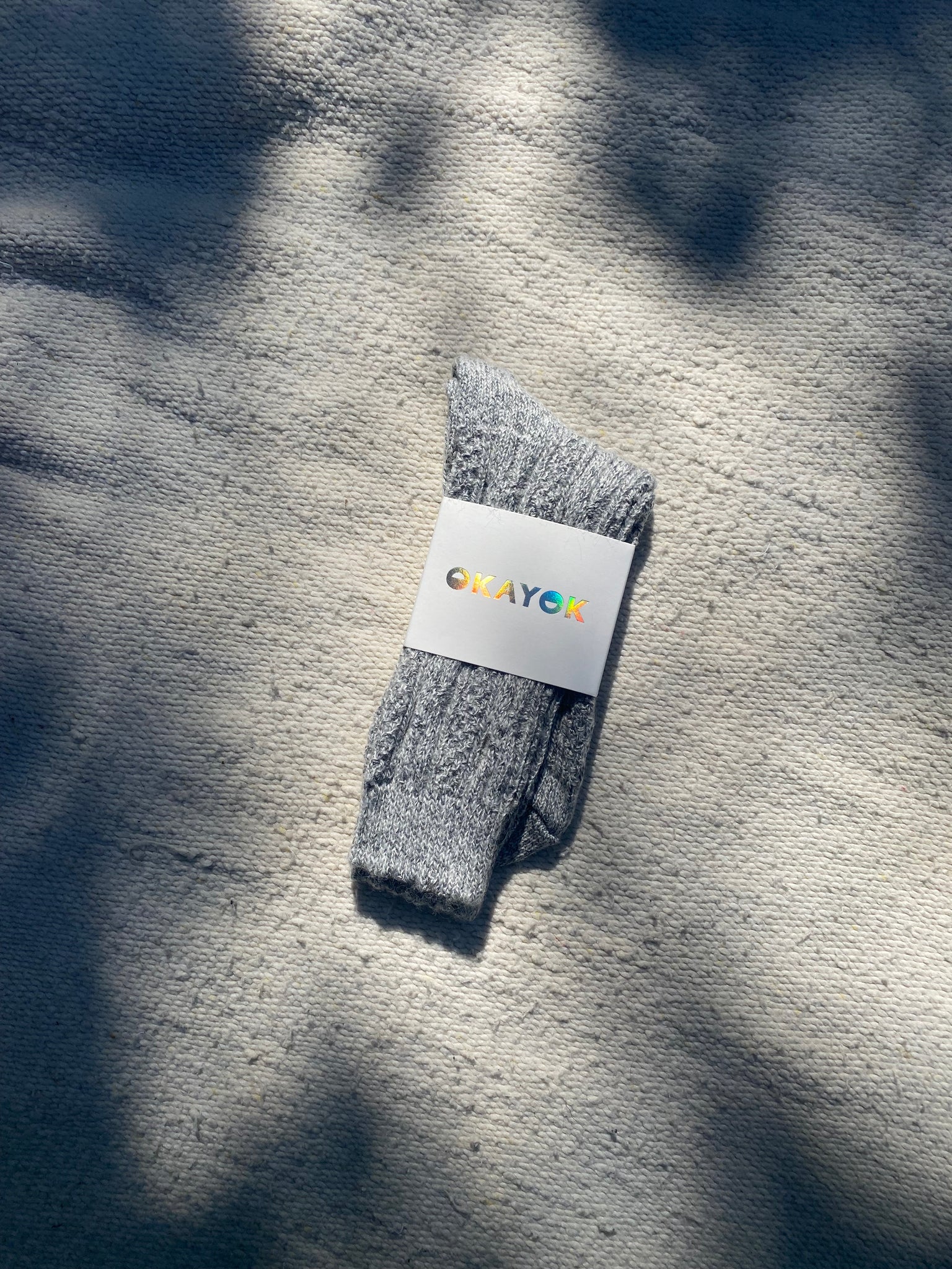 Recycled Cotton Cable Knit Socks | OKAYOK