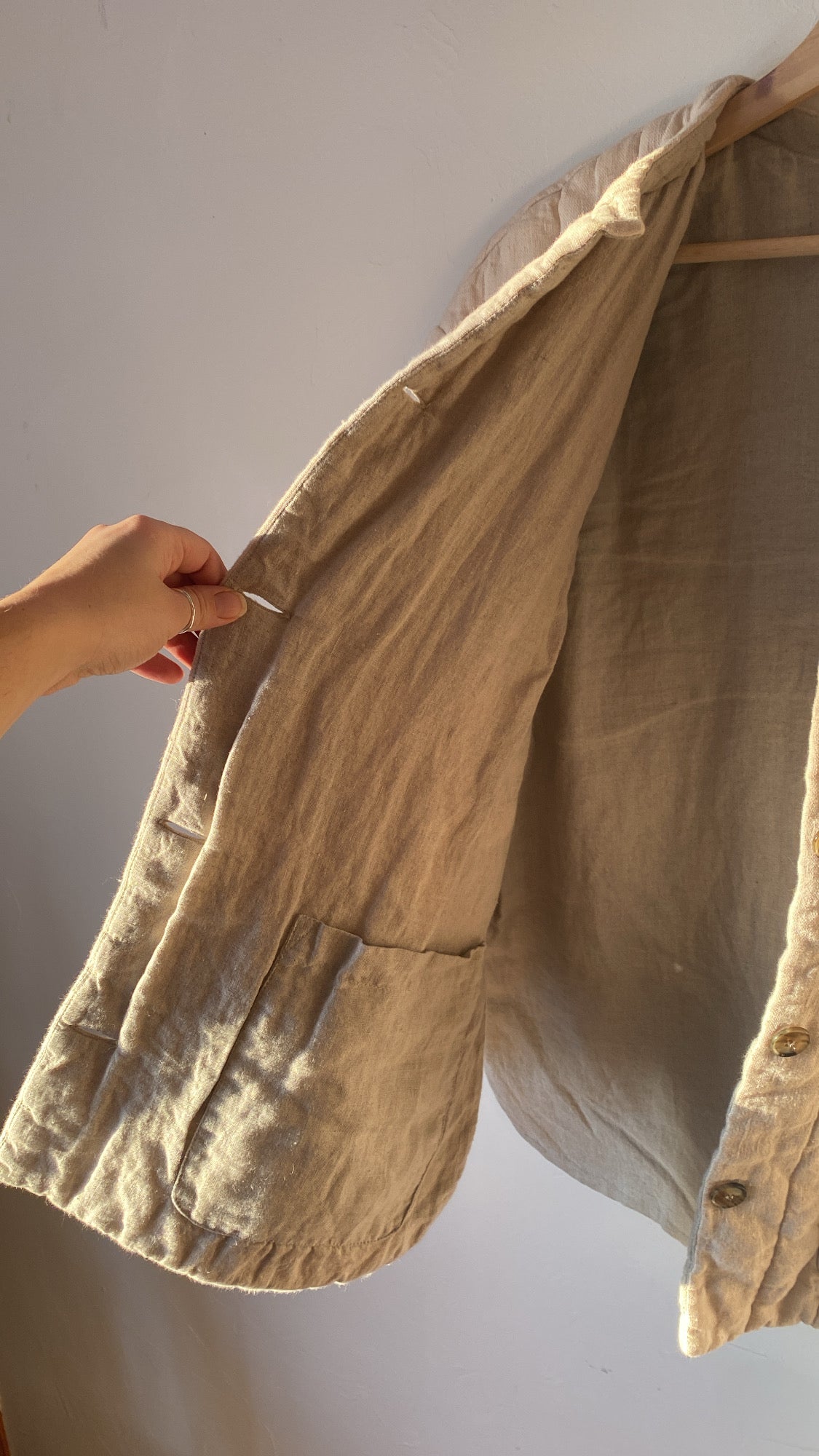 Vintage 111: Pure Raw Linen Handmade Coat