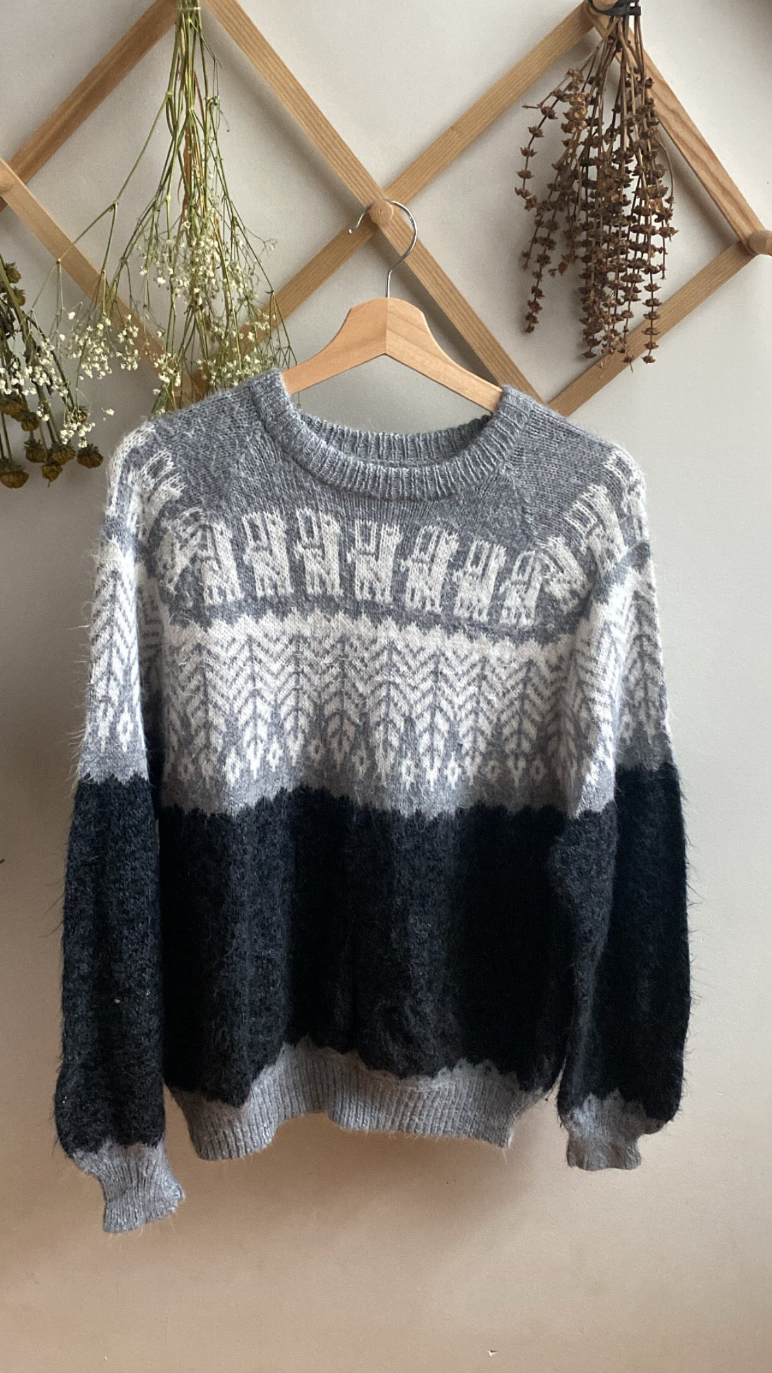 80s archive Y's alpaca twotone knit vest - トップス