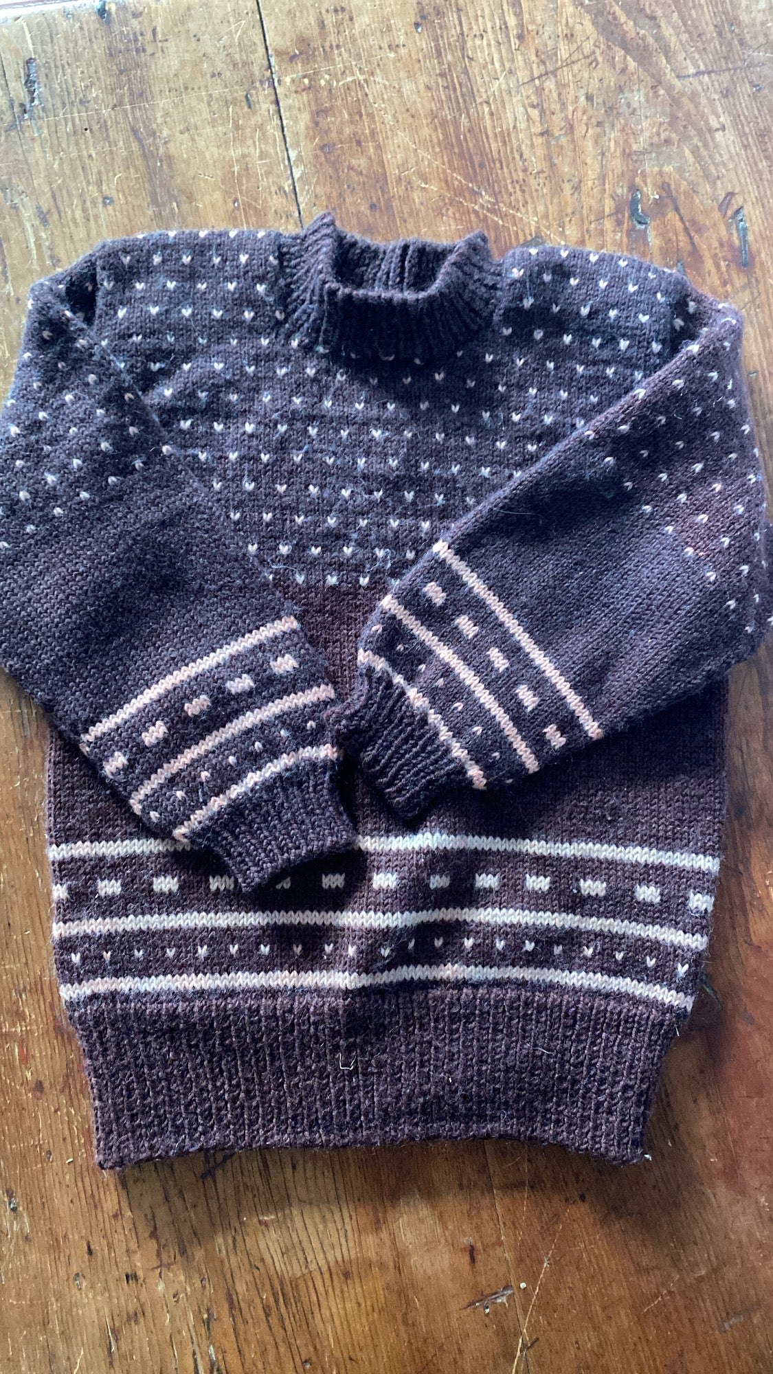 Vintage 067: Mini Heart Wool Handmade Sweater
