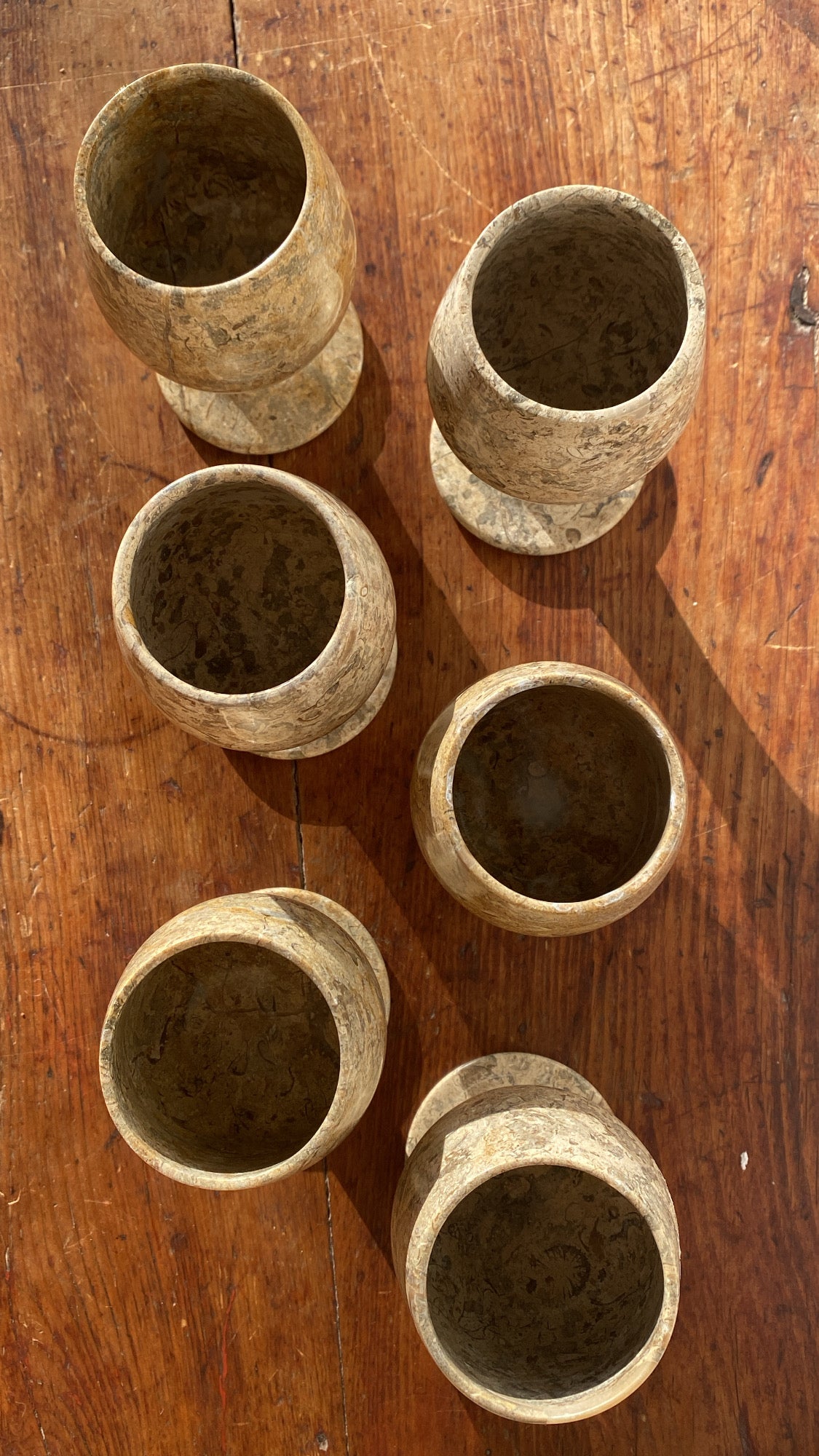 Vintage 176: Set of 6 Stone Goblets