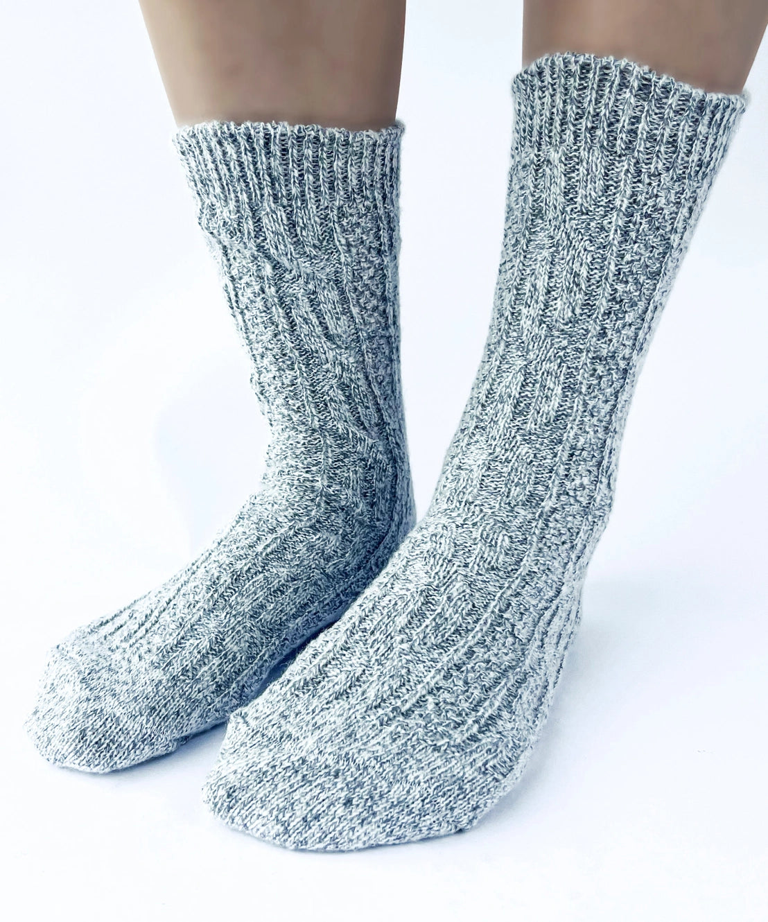 Recycled Cotton Cable Knit Socks | OKAYOK