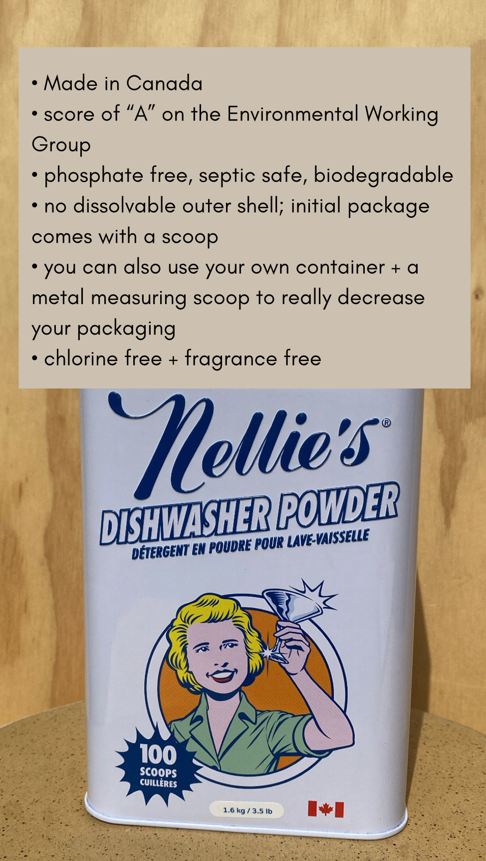 Nellie's Dishwasher Powder 100 Scoop