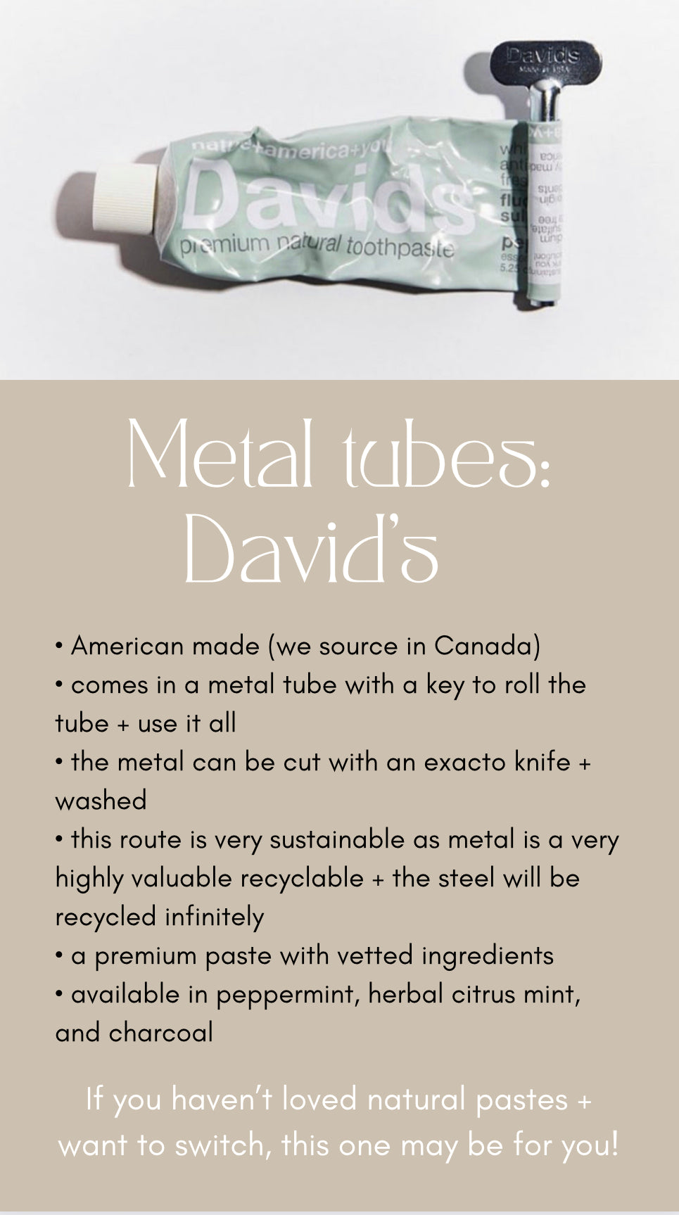 David's Premium Toothpastes | Metal Tubes