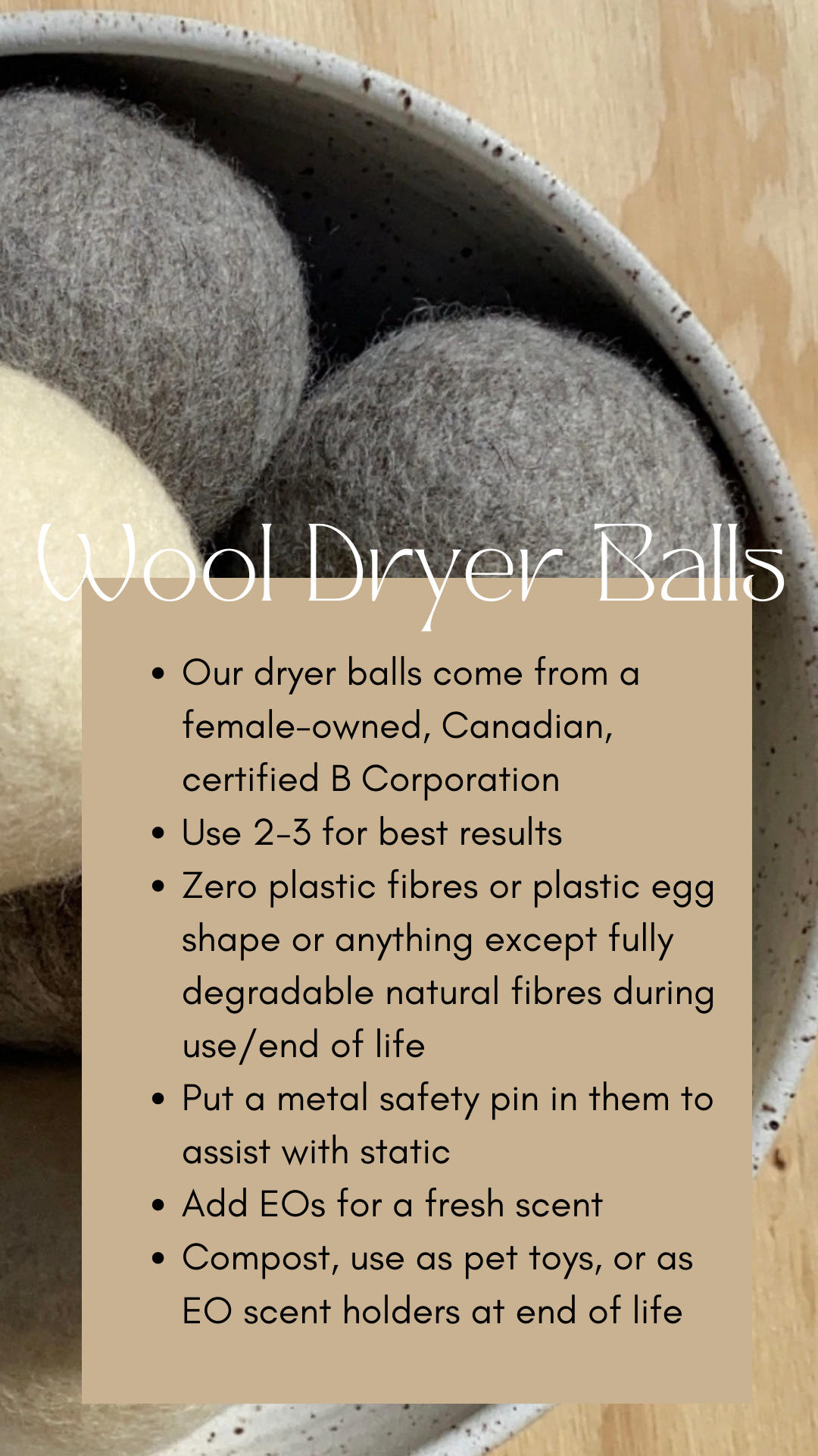 100% Wool Dryer Balls  package-free – Harlowe Green