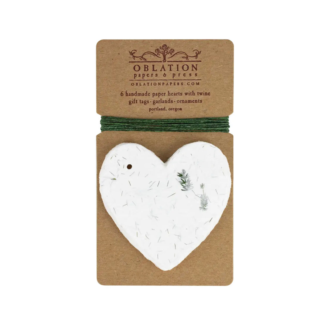Handmade Recycled Seed Paper Heart Garland/Ornaments/Tags