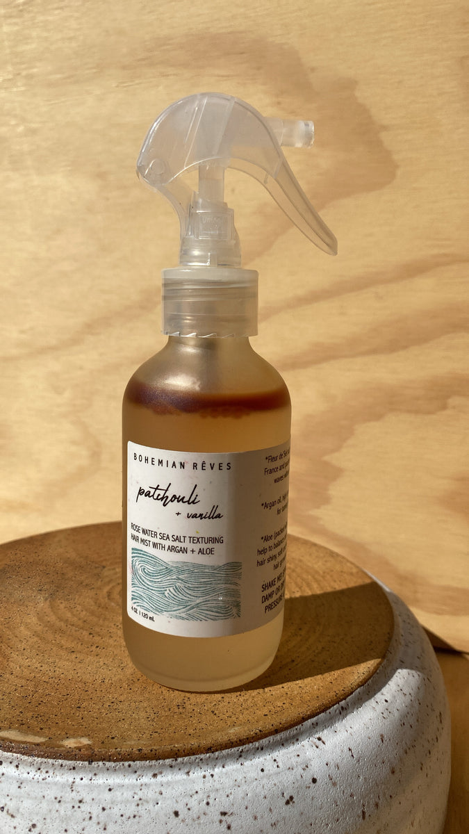 Sea Salt Hair Mist  Patchouli + Vanilla – Harlowe Green
